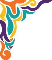 Retro Groovy Corner Border with Flat Design. Illustration on White Background. vector
