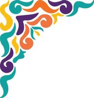 Retro Groovy Corner Border with Flat Design. Illustration on White Background. vector