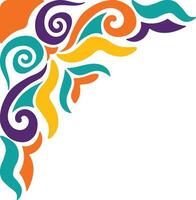 Retro Groovy Corner Border with Flat Design. Illustration on White Background. vector
