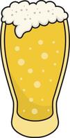 Hand Drawn Beer Glass Illustration. Isolated on White Background. vector