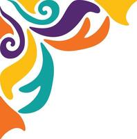 Retro Groovy Corner Border with Flat Design. Illustration on White Background. vector