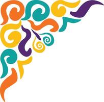 Retro Groovy Corner Border with Flat Design. Illustration on White Background. vector