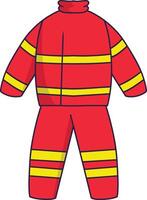 Firefighter Equipment Isolated on White Background. Illustration in Cartoon Design and Shapes. vector