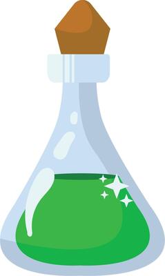Magic Potion in Bottle Illustration. with Cartoon Style.