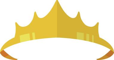 Gold Crown Tiara with Cartoon Style. Illustration on White Background. vector