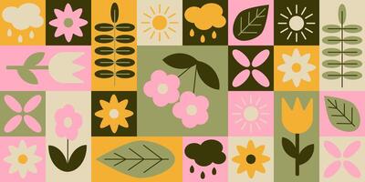 Spring high contrast abstract horizontal banner vector