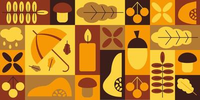 Autumn abstract banner in geometric style vector