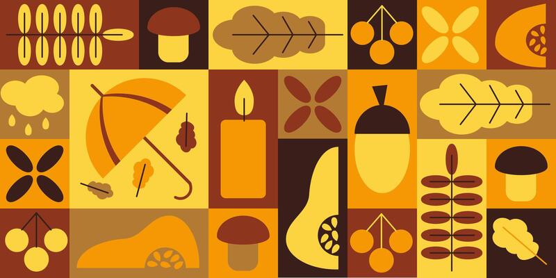 Autumn abstract banner in geometric style
