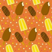 Contrast seamless pattern with chocolate ice creams on sticks vector