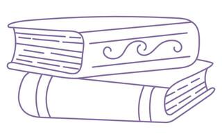 Sketche of book outlines. Symbols of lines of bookstore, library. A bunch of silhouettes of books. Hand drawn scribbles of books Library, bookstore icons. vector
