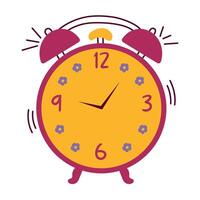 Alarm clock ringing isolated on background. Wake up time. Illustration of desk clock in flat style. Element for your design. vector