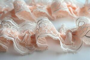 Elegant arrangement featuring delicate lace intertwined photo