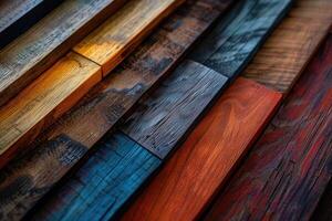 Various wooden planks showcasing different patterns photo