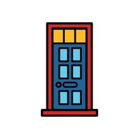 isolate front door flat icon vector