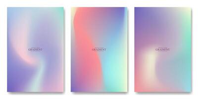 Collection abstract blurred gradient mesh. Colorful bright color blend liquid background. Modern design template for card, banner, poster, social media, promotion background vector