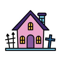 isolate vampire castle flat icon vector
