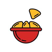 isolate tortilla chip flat icon vector