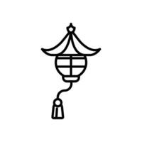 isolate chinese lantern flat icon vector