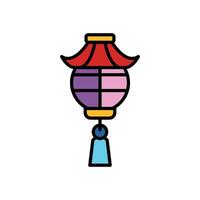 isolate chinese lantern flat icon vector
