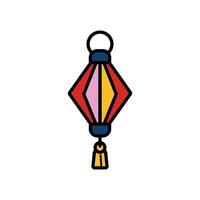 isolate chinese lantern flat icon vector