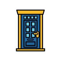 isolate front door flat icon vector