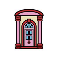 isolate front door flat icon vector