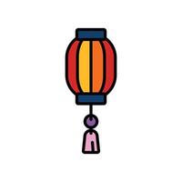 isolate chinese lantern flat icon vector