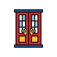isolate front door flat icon vector