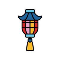isolate chinese lantern flat icon vector