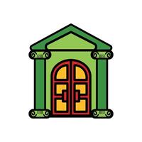 isolate front door flat icon vector