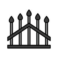 isolate fence flat icon vector