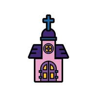 isolate vampire castle flat icon vector