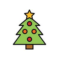 isolate christmas tree flat icon vector