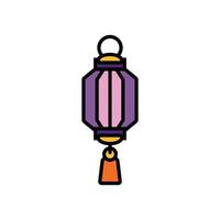 isolate chinese lantern flat icon vector
