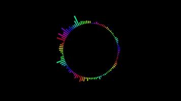 Digital Circle Audio Spectrum Sound Wave Equalizer Effect Animation. 4K Resolution video