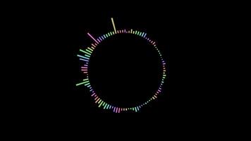 Digital Circle Audio Spectrum Sound Wave Equalizer Effect Animation. 4K Resolution video