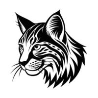Bobcat head side view.AI-generated vector