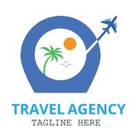 Beach traveling logo identity design template for use transport business vector