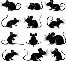 Isolated Mouse Silhouette in Format vector