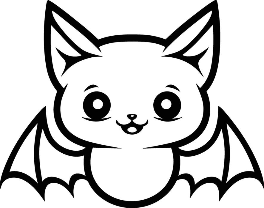 Bat Coloring Page Vector Art, Icons, and Graphics for Free Download