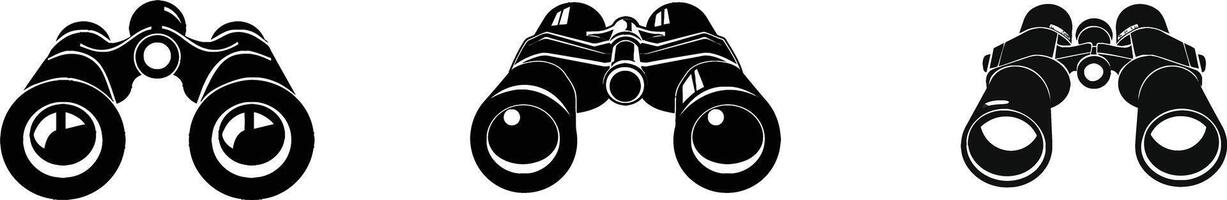 Binoculars Black Fill Icon Illustration. Travel Equipment Design Element in Trendy Style. Editable Graphic Resources for Many Purposes vector