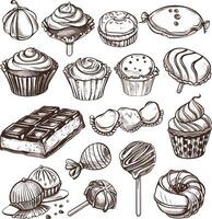 Assorted Cake Set, Collection of Cake Icons in Format, Perfect for Bakery, Celebration, and Dessert-Themed Design Projects vector