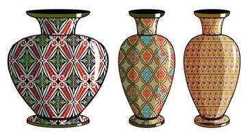 Javanese urn with batik motif vector