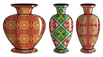 Javanese urn with batik motif vector