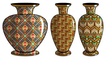 Javanese urn with batik motif vector