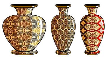 Javanese urn with batik motif vector