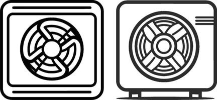 Fan Linear Icon Set, Editable Stroke Line Art on White Background vector