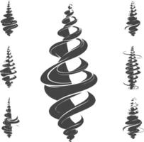 Set of Vortex Tornado Wind Illustrations vector