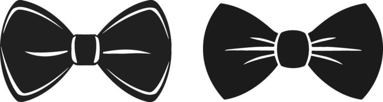 Bow Tie Silhouette, Simple Design Style with Black Thread on White Background vector