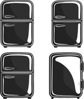 Refrigerator Icon with Bold Lines, Simple Black and White Art vector